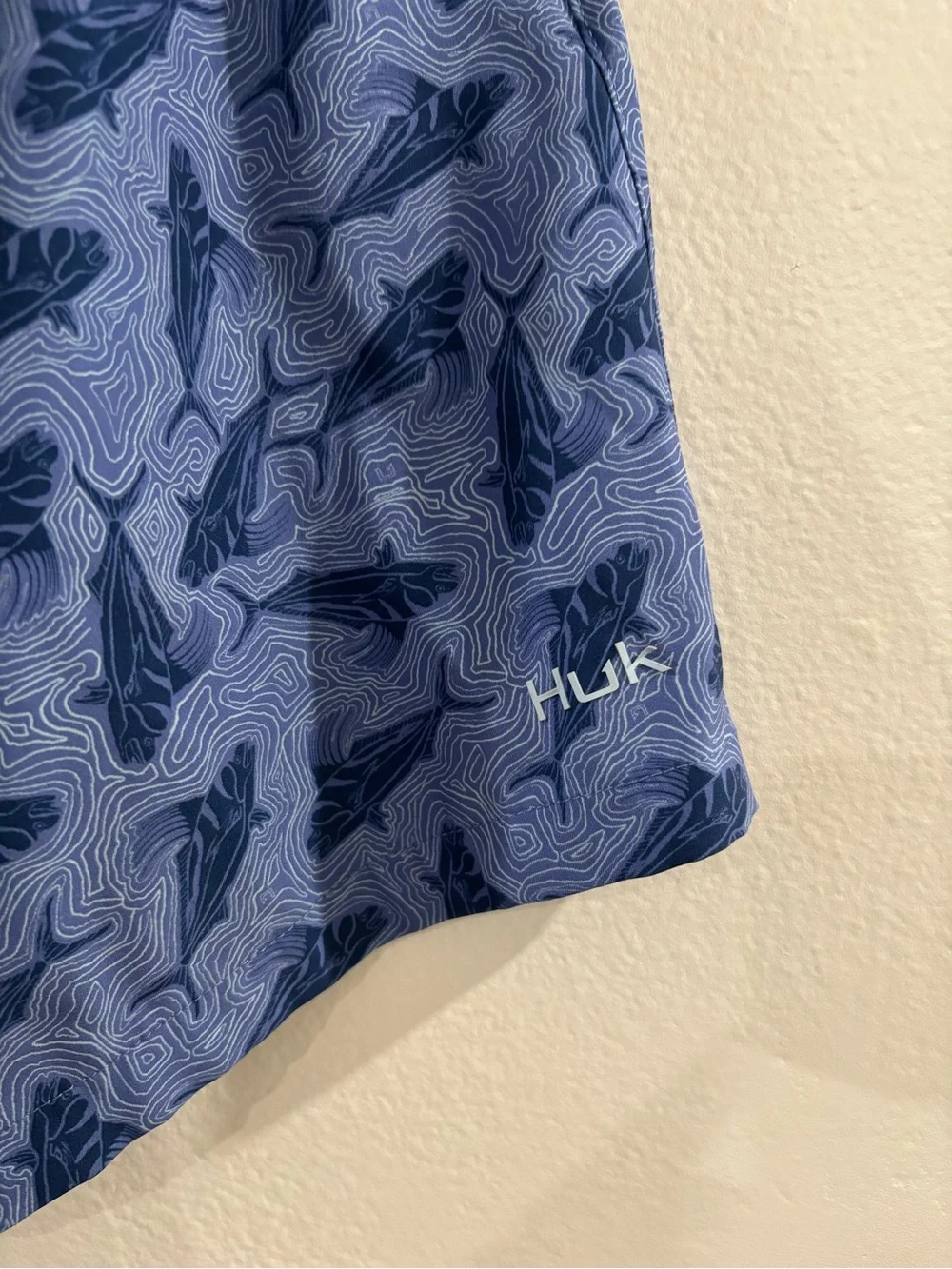 Huk Blue Shark-Pattern Swim Trunks - Picture 10 of 14